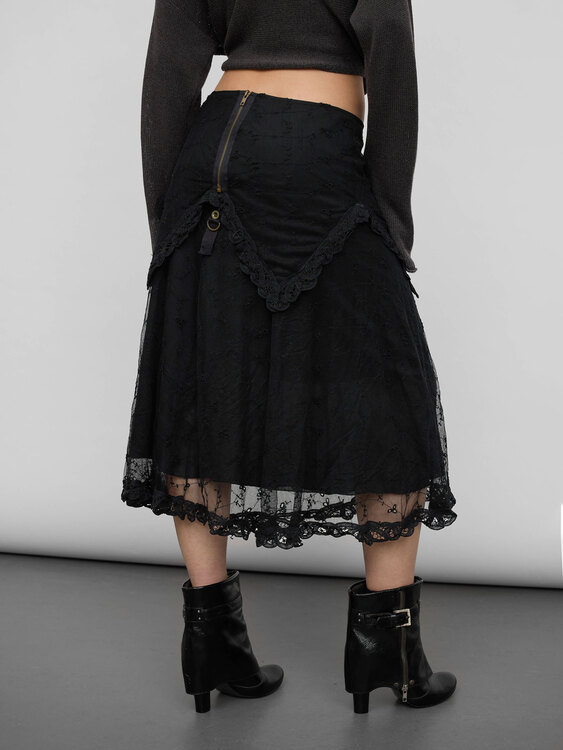 Stefanel Lace Midi Skirt 
