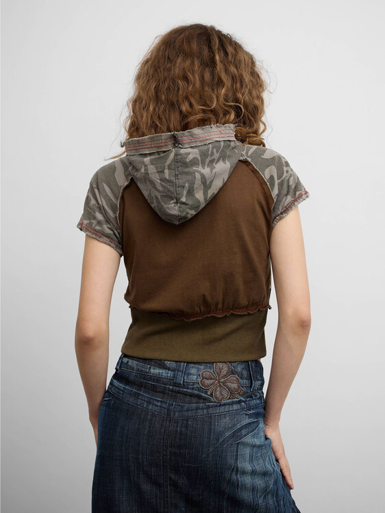 Patchwork Style Zip Hoodie 