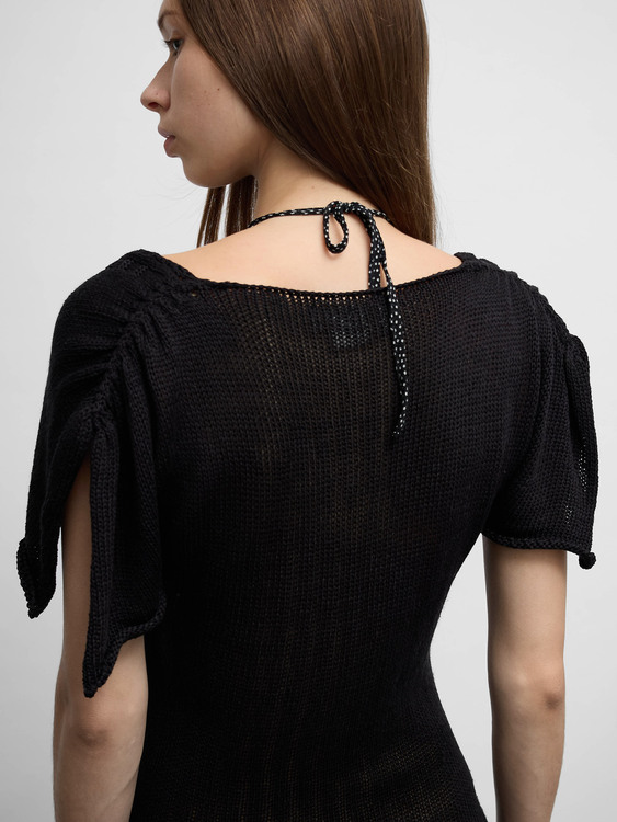 Knitted Integrated Bra Midi Dress 