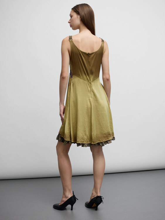 Tie-Dye Silk Satin Dress 