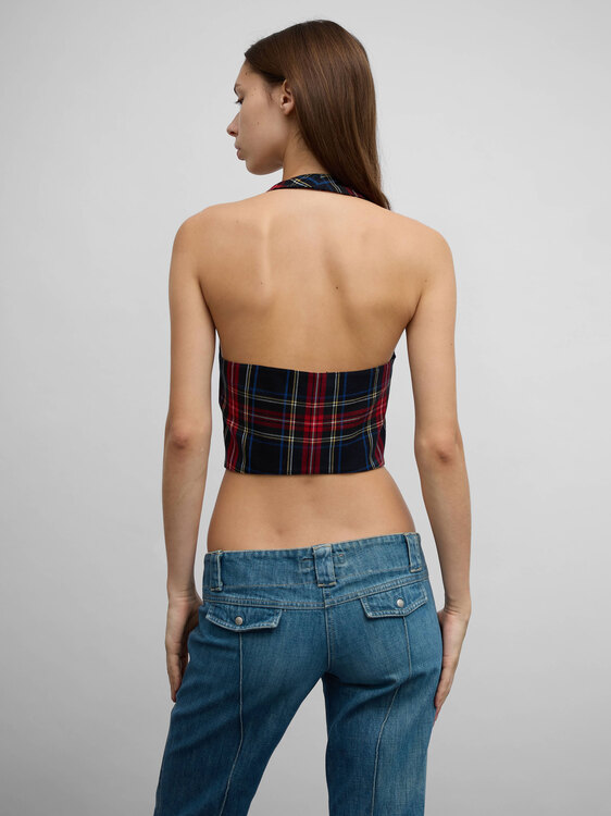 Tartan Halter Vest 