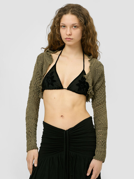 Khaki Knit Shrug 