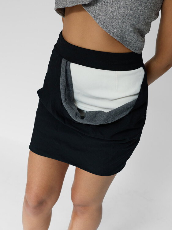 Balenciaga Exposed Lining Wool Skirt 