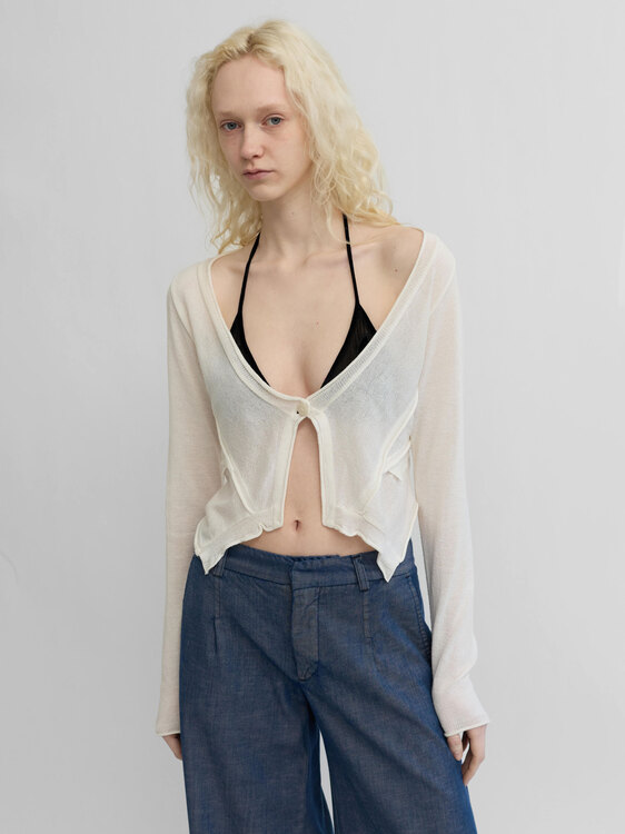 White Knitted Cardigan 