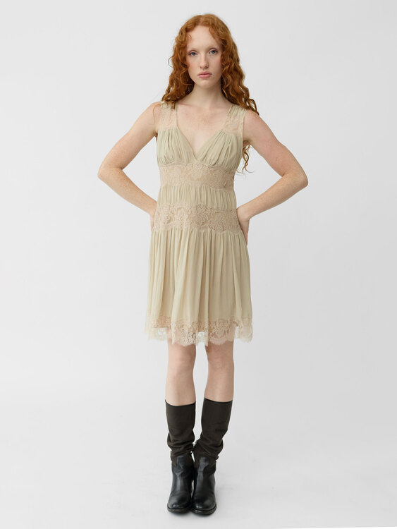 Galliano Silk And Lace Dress 