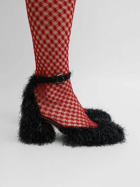 Collection Privée? Fuzzy Marry Jane Heels 