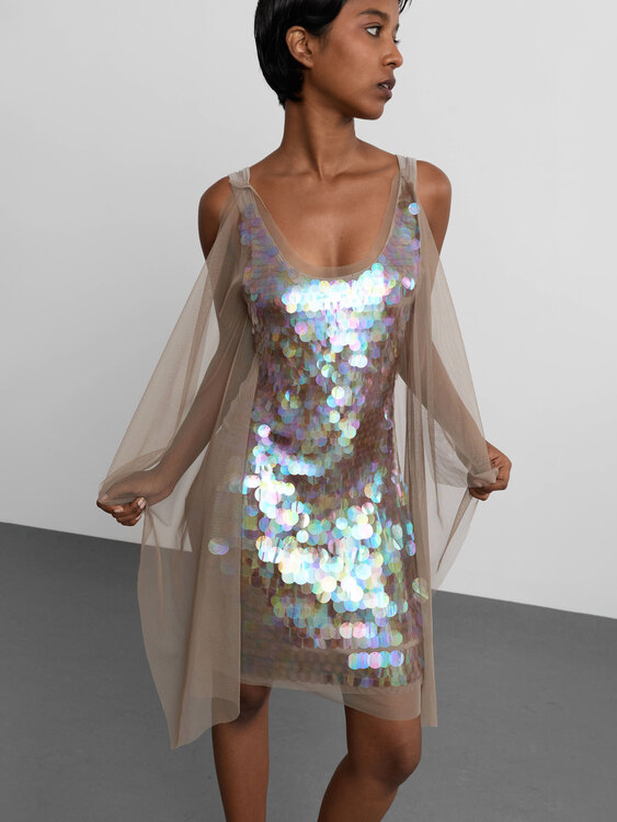 Mesh Sequin Dress 