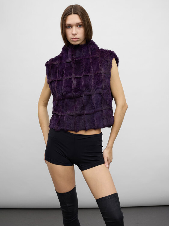 Extē Purple Fur Vest 