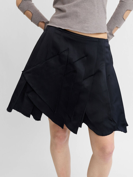 Miu Miu Silk Pleated Skirt 