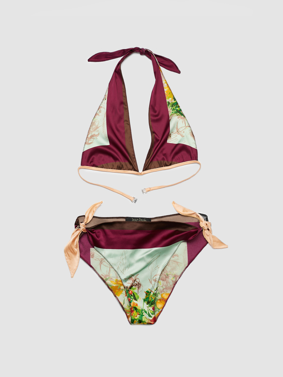 Gaultier Multicolour Satin Bikini Set 