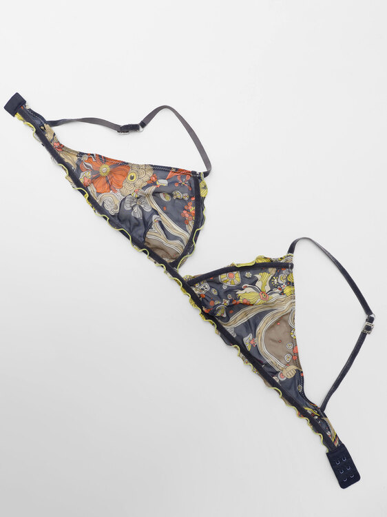 Miss Sixty Psychedelic Print Silk Bra 