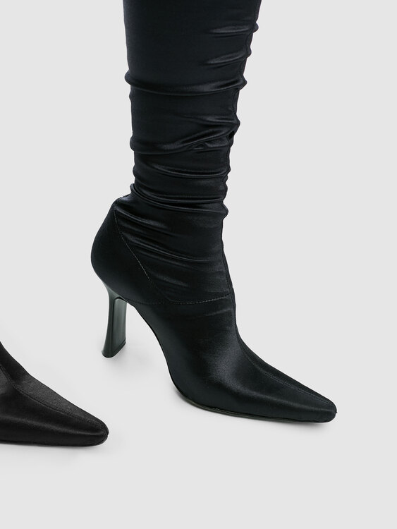 Plein Sud Satin Heeled Boots 
