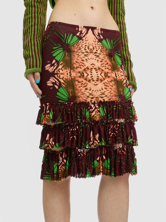 Gaultier Butterfly Print Skirt 