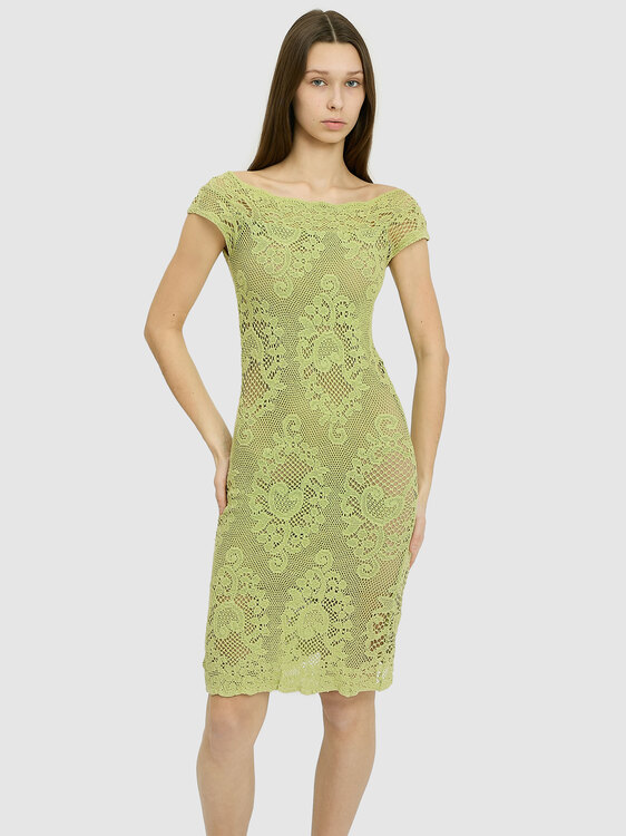 Open Knit Midi Dress 