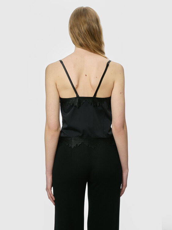 Satin Lace-Up Bustier 