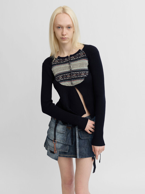 Girbaud Patchwork Cardigan 