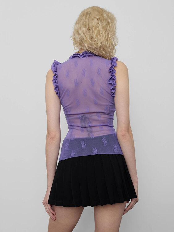 Nolita Purple Lace Ruffle Top 