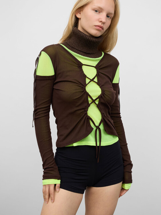 Mesh Turtleneck Top 