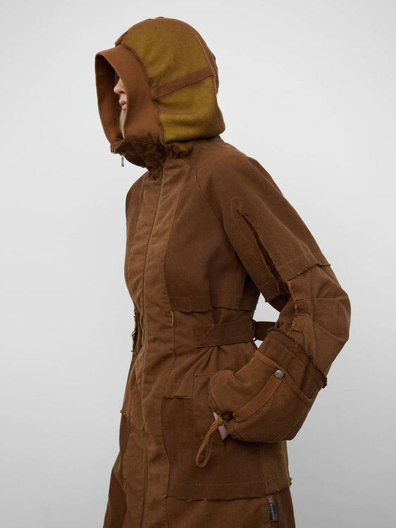 Michiko Koshino Canvas Patchwork Coat 