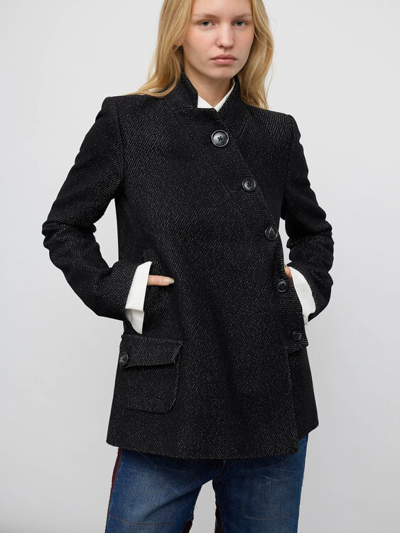Cop Copine Asymmetrical Wool Coat 