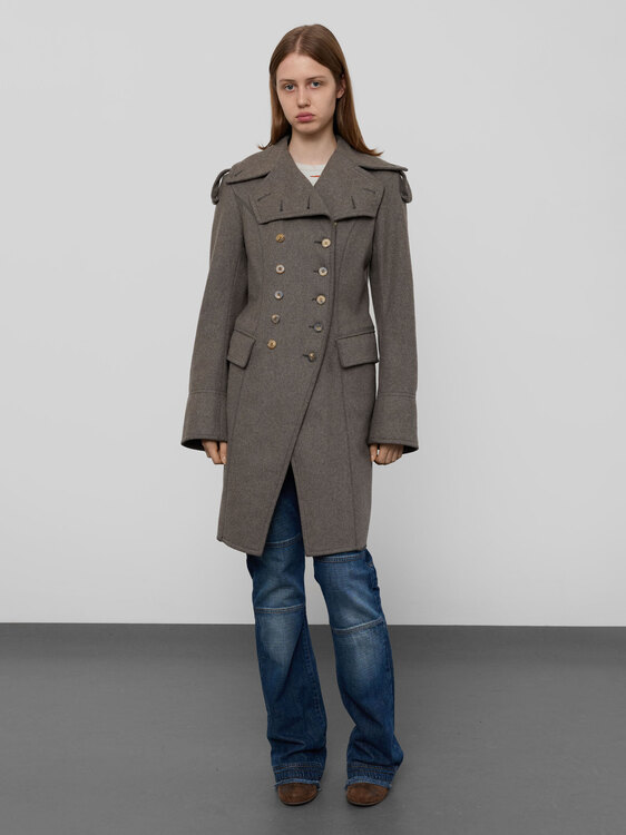 Plein Sud Grey Wool Coat 