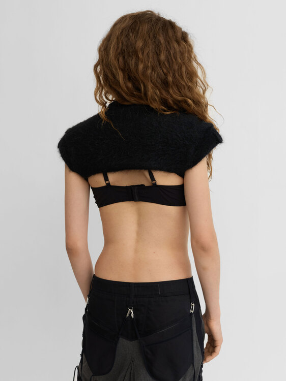 Black Wool Shrug 