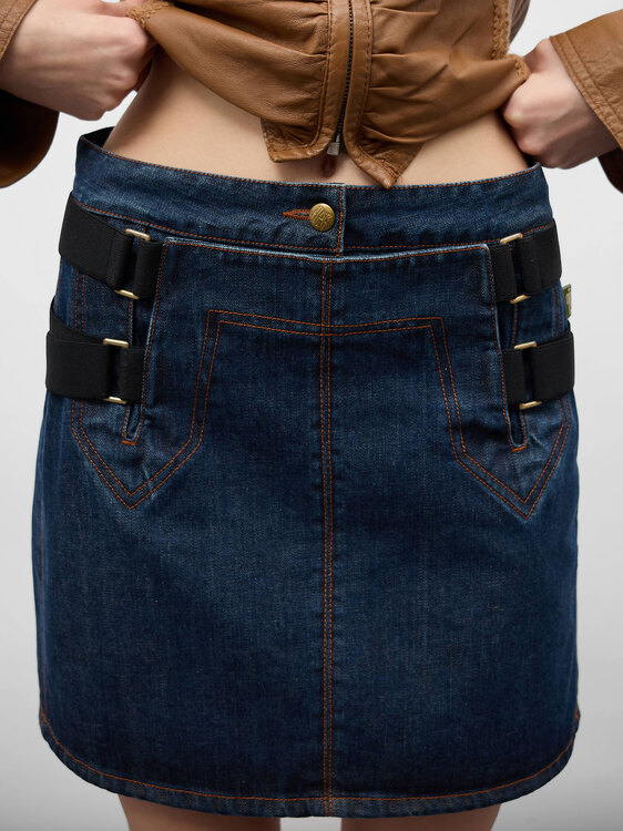 Gaultier Bondage Denim Skirt 