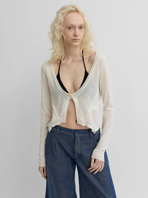 White Knitted Cardigan 