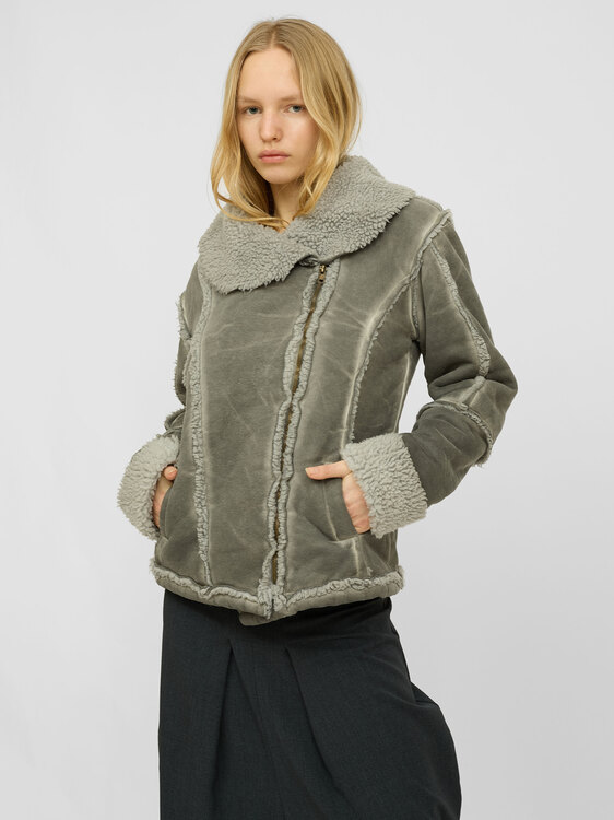 Grey Shearling Jacket 