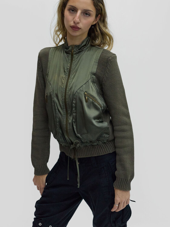 Khaki Knit Jacket 