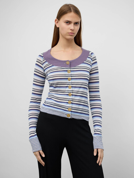 Striped Patchwork Cardigan 