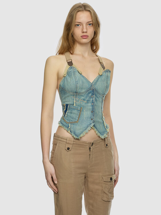 Light Blue Denim Bustier 