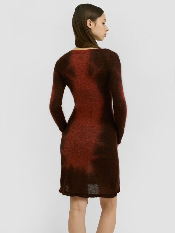 Brown And Orange Mohair Dress 