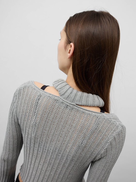 Grey Knitted Cardigan 