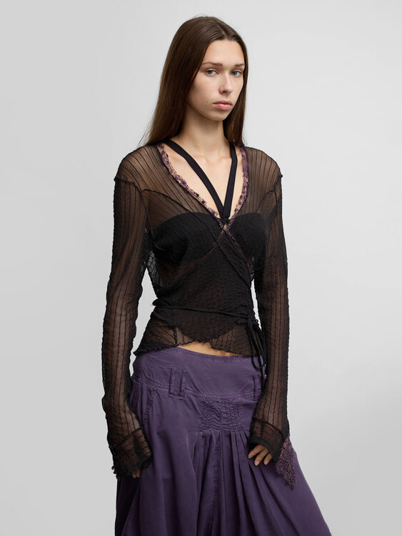Mesh Wrap Cardigan 