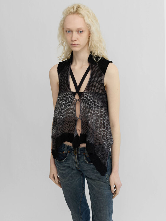 Draped Open Knit Top 