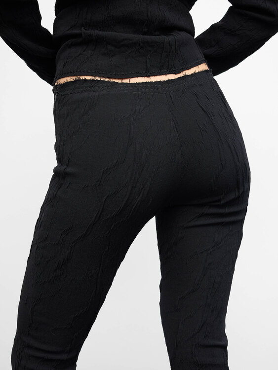 Plein Sud Crinkled Black Wool Suit 