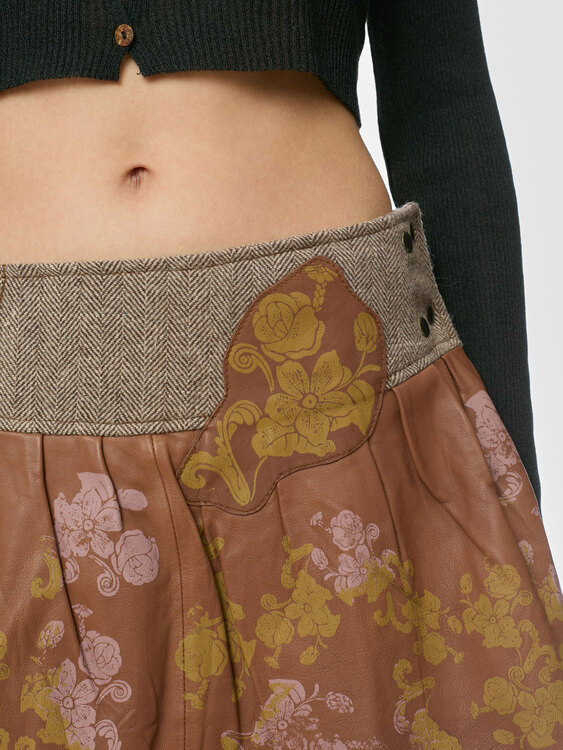 Michiko Koshino Leather Mini Skirt 
