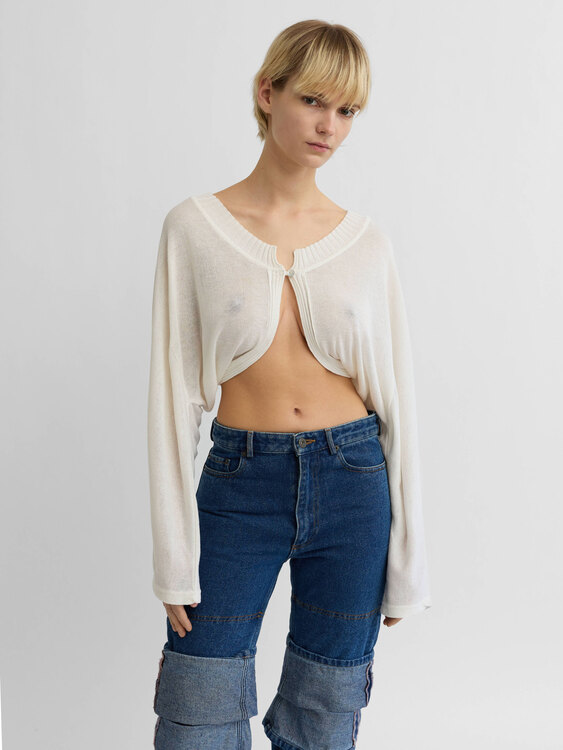 Knitted Cropped Cardigan 