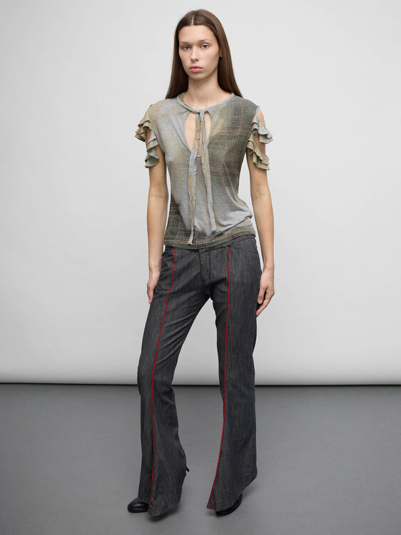 Gaetano Navarra Plaid Print Top 