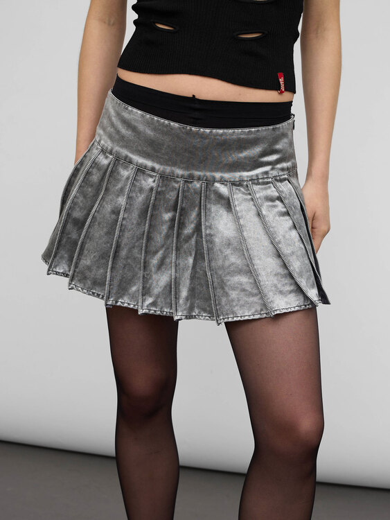 Heavy Satin Mini Skirt 