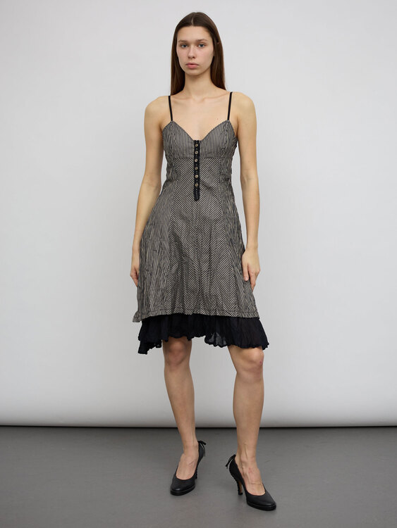 Wrinkle Effect Mini Dress 