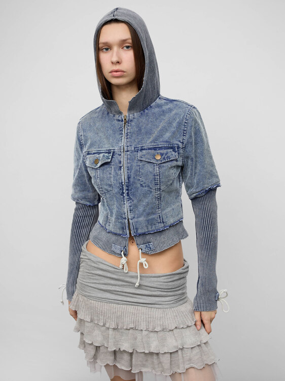 Acid Wash Corduroy Jacket 