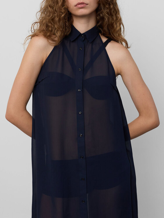 Ann-Sofie Back Sheer Chiffon Dress 