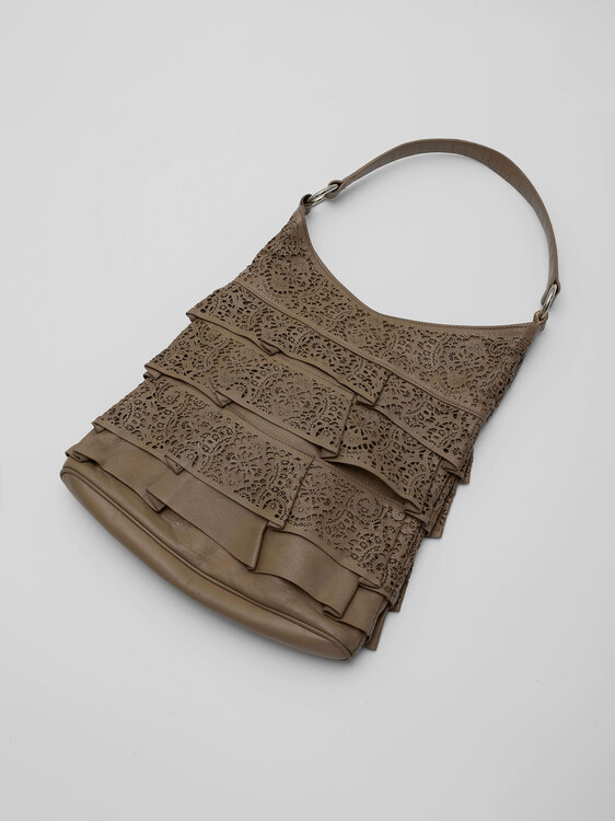 Blumarine Taupe Leather Handbag 