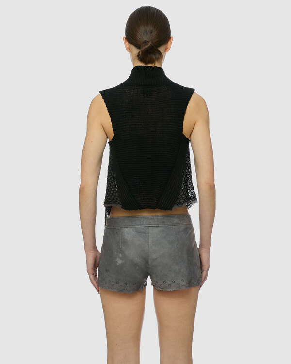 Draped Open Knit Top 