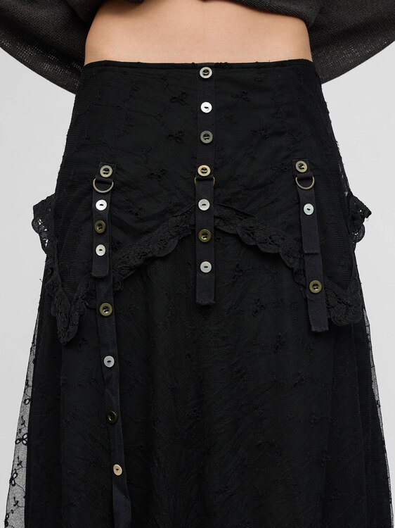 Stefanel Lace Midi Skirt 