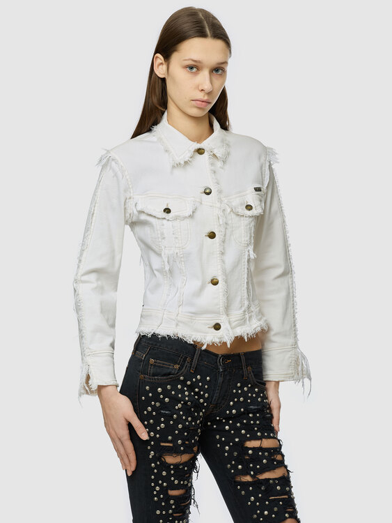Plein Sud White Denim Jacket 