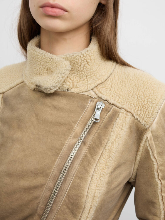 Beige Shearling Jacket 
