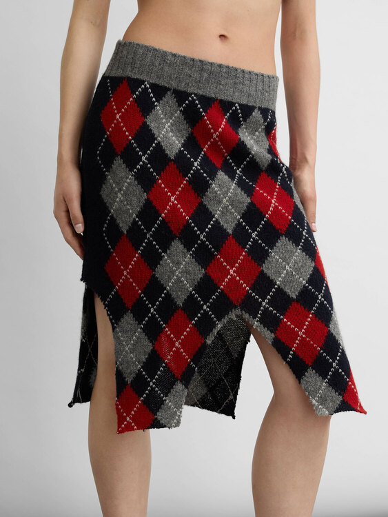 E-Play Argyle Knit Skirt 